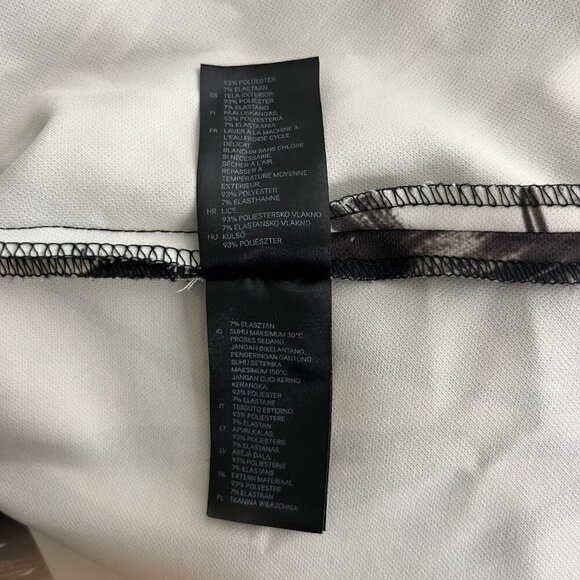 2/$30 H&M Hawaiian Tropical Print Pleated Sheath Dress Cream Black 4 #8797 - Picture 9 of 12